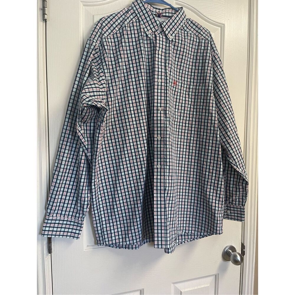 Ariat Pro Series Men's Multicolor Plaid Western Button Down Shirt Size XL